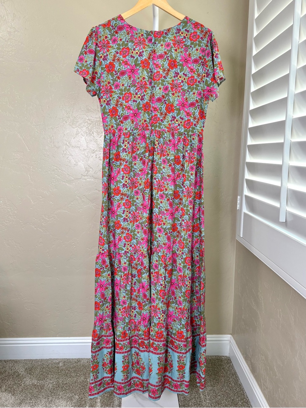 NATURAL LIFE Evangeline Pink and Turquoise Floral Maxi Dress Medium NWT - Picture 8 of 11